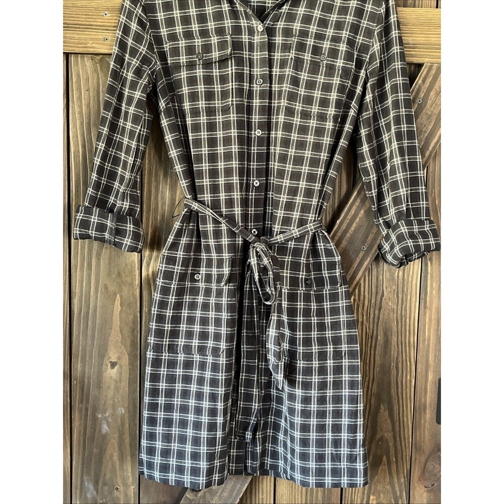 Banana Republic Plaid Dress Womens 4 Charcoal Grey Classic Preppy Mini - Picture 3 of 7